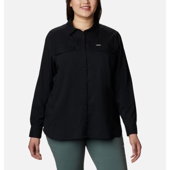 Columbia Ženske Košulje - Silver Ridge Lite Long Sleeve Plus Size Crne | UQTK-63704